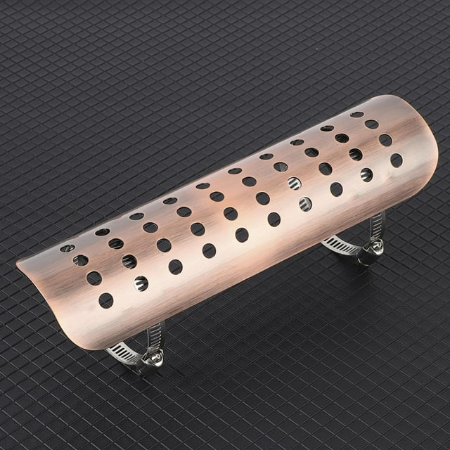 Akozon Motorcycle Exhaust Pipe Heat Shield Vintage Universal Anti Scalding Protector Fit For Kawasaki
