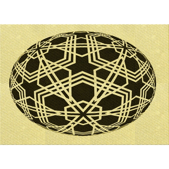Ahgly Company Machine Washable Indoor Rectangle Transitional Mustard Yellow Area Rugs, 7' x 9'