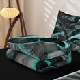 thumbnail image 5 of Erosebridal Gray Cyan Metallic Marble Zipper Twin Comforter Sets with Fitted Sheet and 2 Pillowcases for Women Men, Watercolor Ink Art Zipper Bedding Set, Black Reversible, 4 Pieces, 5 of 7