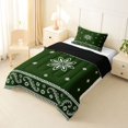 thumbnail image 2 of Homewish Retro Boho Paisley Twin Comforter Sets,Vintage Geometric Art Bedding Set,Green,Black Reversible,2-Piece,1 Comforter and 1 Pillowcase, 2 of 7