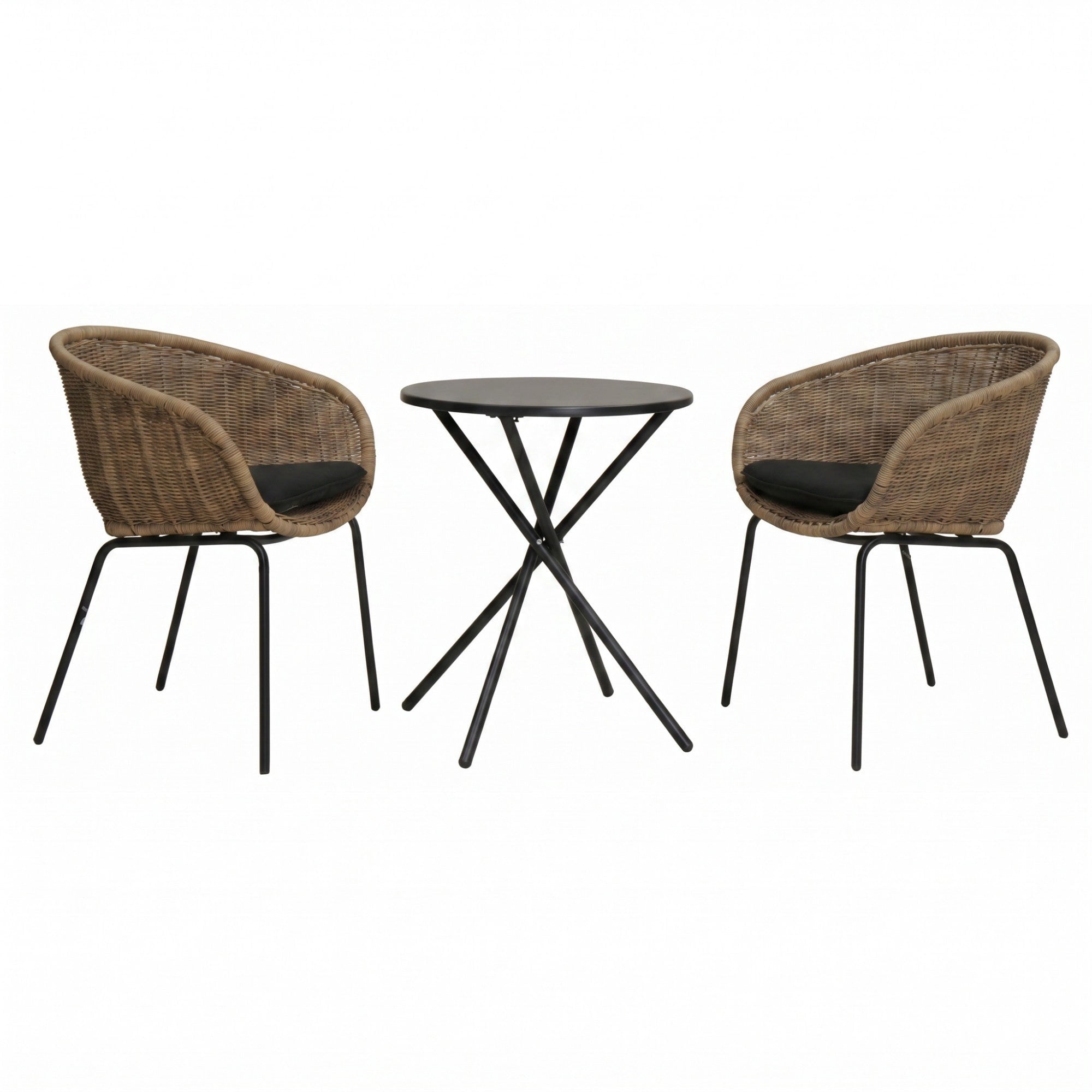 Sailvan 2 Pack Outdoor Wicker Rattan Bucket Chair, Weather Resistant Patio Lounge Chair