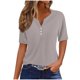 thumbnail image 1 of Mujeres de Algodón de Verano Tops de Color Sólido Casual Mediano de Manga Corta de Cuello Redondo, Camisa Ligera de Algodón de Imitación, 1 of 5