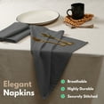 thumbnail image 4 of Native Fab Table Dinner Soft Cotton Reusable Fabric Cloth Napkins, 17x17, Set of 12 - Gray, 4 of 6