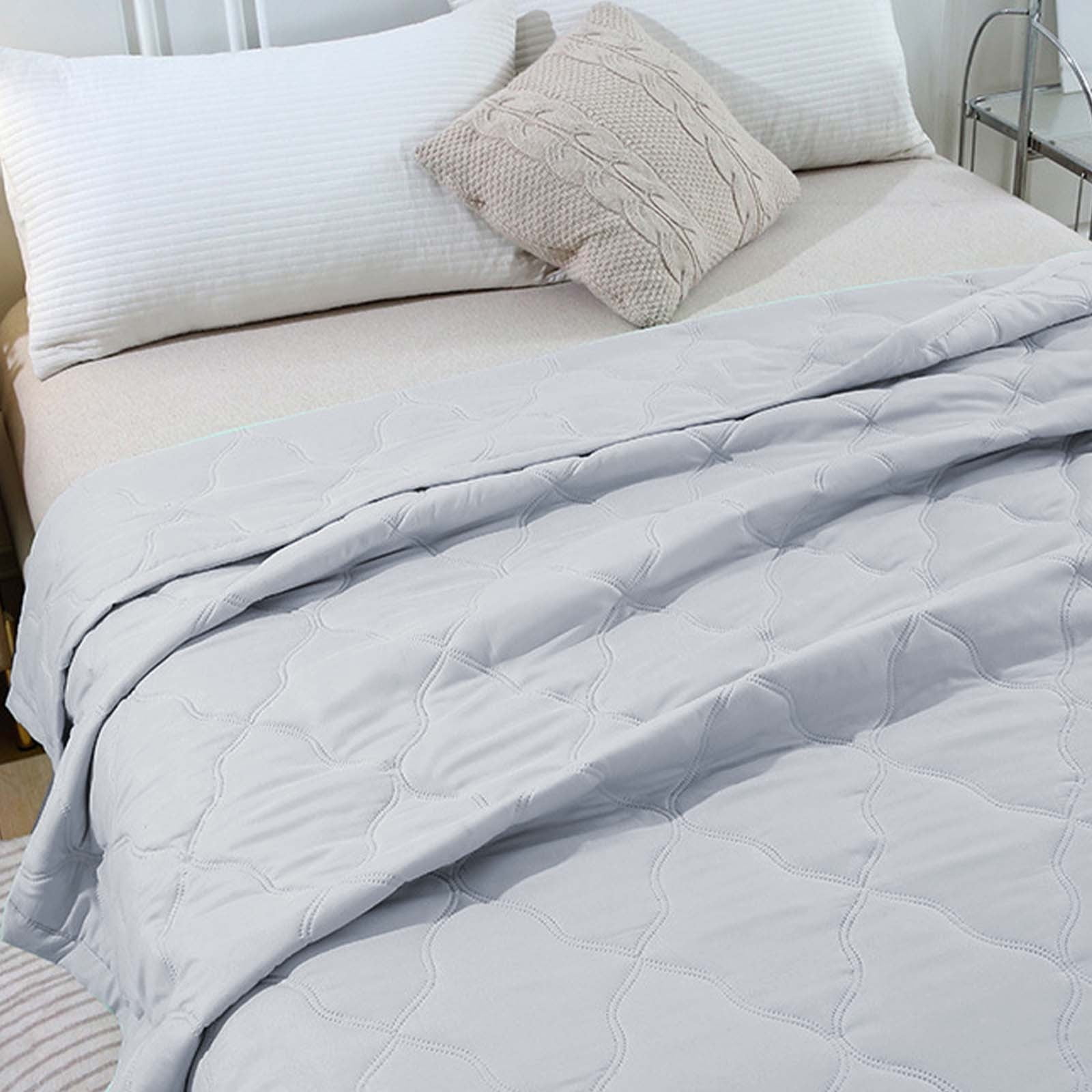 Vadktai Classic Gray Microfiber Quilts, Reversible Lightweight