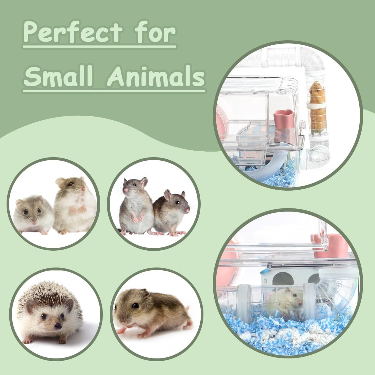 2 Hamster Tubes Kits, FHDUSRYO DIY Hamster Tunnel Adventure External Pipe, Transparent Connection Track Rat Toy Hamster Cage Accessories for Hamster Mouse Small Animals Sports Expand Space (White)