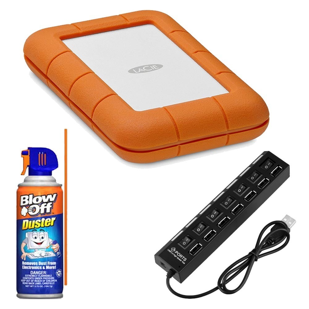 Lacie Rugged Thunderbolt USBC 2TB Portable Hard Drive Bundle Walmart