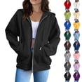 thumbnail image 6 of TrendOFT Women's Zip Up Hoodies Lightweight Basic Solid Long Sleeve Thin Casual Hooded Jacket with Pockets Yellow S, 6 of 6