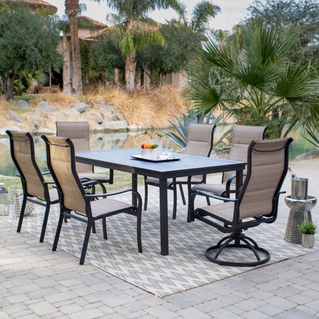 Coral Coast Wimberley Deluxe Padded Sling Aluminum 7 Piece Patio