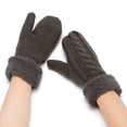 thumbnail image 2 of BKQCNKM Gloves for Cold Weather Winter Gloves Women Fashion Knitted Plush Windproof Warm Thickened Fingered Plus Fleece Gloves Winter Gloves Women, Dark Gray One Size, 2 of 3