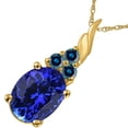 thumbnail image 3 of AoneJewelry 1.35 Cttw Oval Tanzanite & Blue Diamond Pendant Necklace in 14k Yellow Gold, 3 of 5