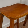 thumbnail image 3 of Linon Condal 26" Backless Wood Saddle Counter Stool, Set of 2, Walnut, 3 of 9