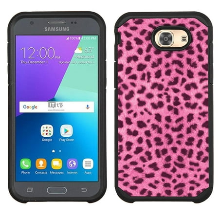 Hybrid Case for Samsung Galaxy J3 Prime / Amp Prime 2 / Express Prime 2, OneToughShield ® Dual Layer Shock Absorbing Phone Case (Black) - Cheetah
