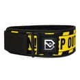 thumbnail image 2 of Bay Gear Co. Quick Locking Weight Lifting Belt, Adjustable Back Lumbar Support for Functional Fitness Strength Training, Core Exercise Workout Bodybuilding, Powerlifting, Deadlifts & Squats - Caution, 2 of 6