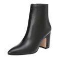 thumbnail image 1 of Sam Edelman Womens Hilty Leather Block Heel Ankle Boots Black 8.5 Medium (B,M), 1 of 5