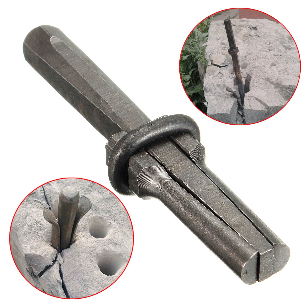 Home Chisels 5pc Concrete Rock Stone Splitter Hand Tools 3/4'' Plug Wedges and Feather Shims