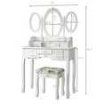 thumbnail image 2 of Gymax Vanity Makeup Set W/7 Drawer Tri-Folding Mirror Dressing Table & Stool Set White, 2 of 10