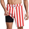 thumbnail image 2 of Vetsdori Dry Fit Shorts for Men Summer Lining 2 in 1 Short Pants Casual Swim Trunks Beach,Elastic Waist Mens Shorts Ropa,Size M, 2 of 6