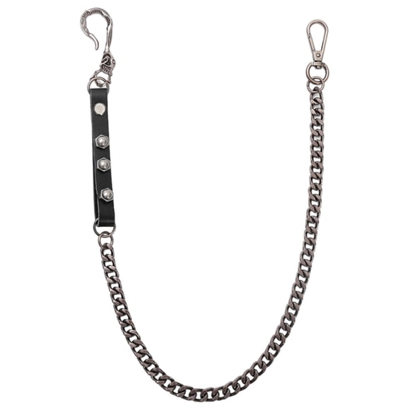 Cadena para billetera para mujeres y niñas, elegante, resistente, de hierro de 66 cm, moderna, con cierre para jeans. Negro