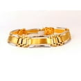thumbnail image 2 of Mens Two Toned Modern Brush & Hinge Link Bracelet 14 Karat 8 Inch, 2 of 9