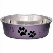 Loving Pets Bella Medium Bowl, Grape Metallic for Dogs