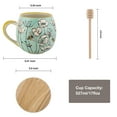 thumbnail image 2 of Taimei Teatime Ceramic Coffee Mug with Lid, Set of 2, 16.9-oz Large Handpainted Coffee Mug, Mug Gift Set for Couple and Woman, 2 of 6
