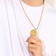 thumbnail image 3 of Gold-color Colgante redondo retro para hombre, collar de acero de titanio, collar bíblico personalizado, patrón religioso, joyería de protección bíblica, 3 of 4