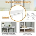 thumbnail image 4 of Half Moon Console Table, 2 Tier End Table with Cloud Design Top and Open Shelf, 42'' Retro Semi Circle Entryway Table with Wood Frame and Legs for Living Room, Hallway, 4 of 9