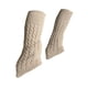 thumbnail image 4 of Calentadores de pierna de patinaje figurado altos calcetines calientes calientes calcetines de calcetines de patinaje de cable para entrenamiento de Beige, 4 of 8