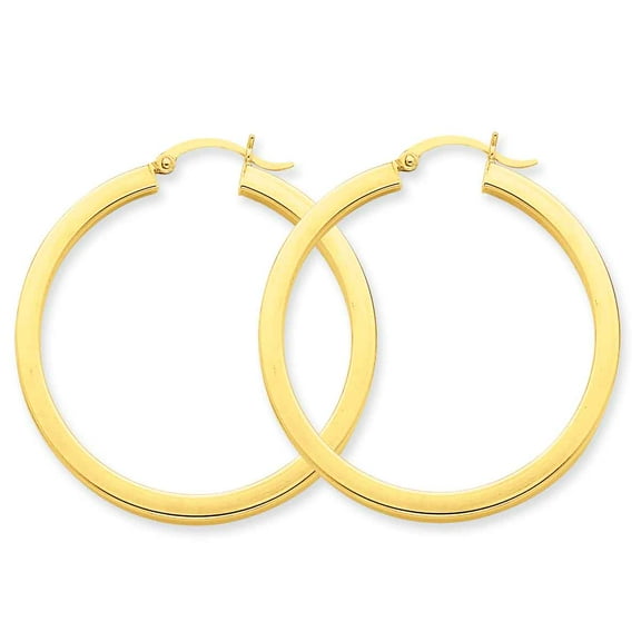 Primal Gold 14 Karat Yellow Gold 3mm Square Hoop Earrings
