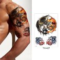 thumbnail image 1 of Cool Fake Tattoo Fox Tiger Half Arm Tattoo Sticker para niños niñas amante (L) Likrtyny Libre de BPA, 1 of 3
