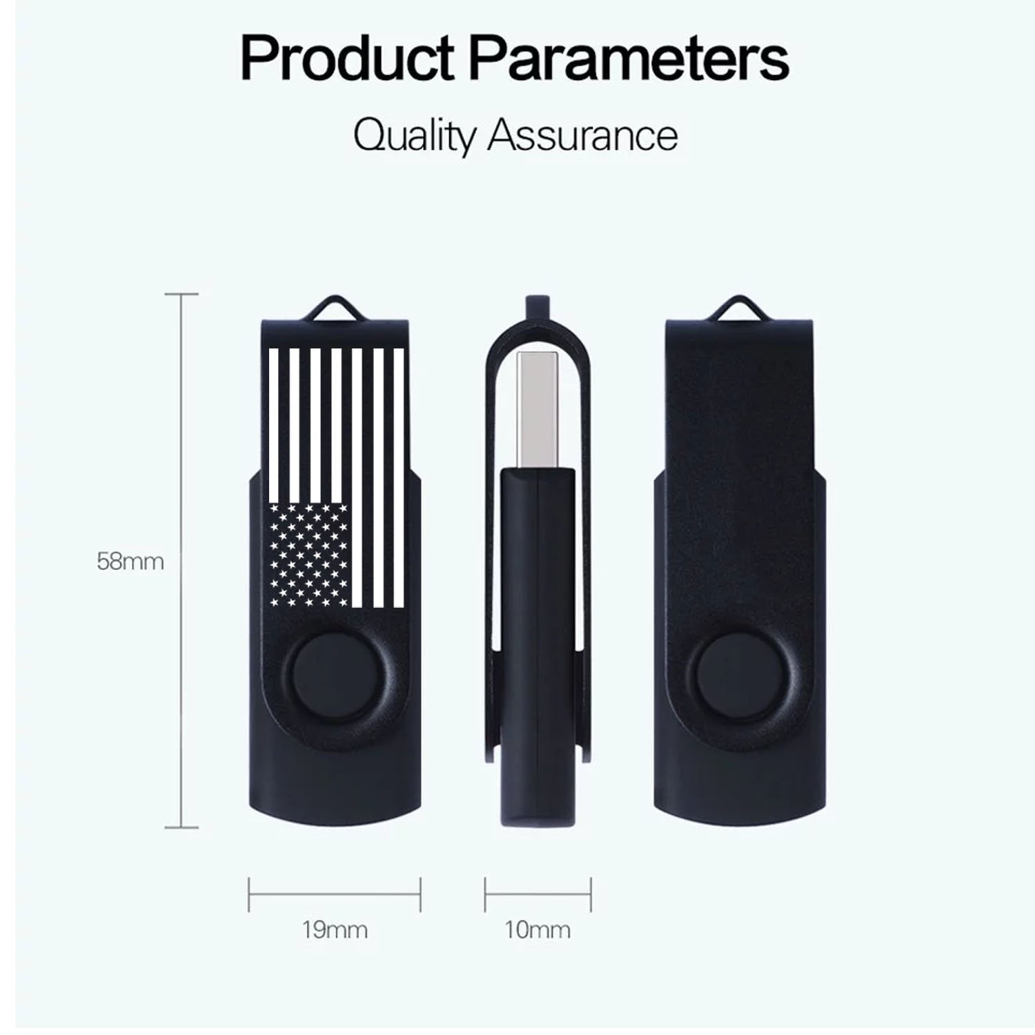 10 Pack 3.0 16GB US Flag USB Flash Drive Rotary Memory Stick USB Drive Female Male Wedding USB Flash Drive (10 Pack 3.0 16GB Black)