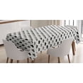 thumbnail image 1 of Clouds Tablecloth, Abstract Repetitive Sky Elements Soft Tones Simplistic Illustration, Rectangle Satin Table Cover Accent for Dining Room and Kitchen, 60" X 90", Charcoal Grey Off White, by Ambesonne, 1 of 2