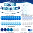 thumbnail image 2 of Set de decoración de fiesta azul crosize para feliz cumpleaños para hombres y niños, 2 of 7