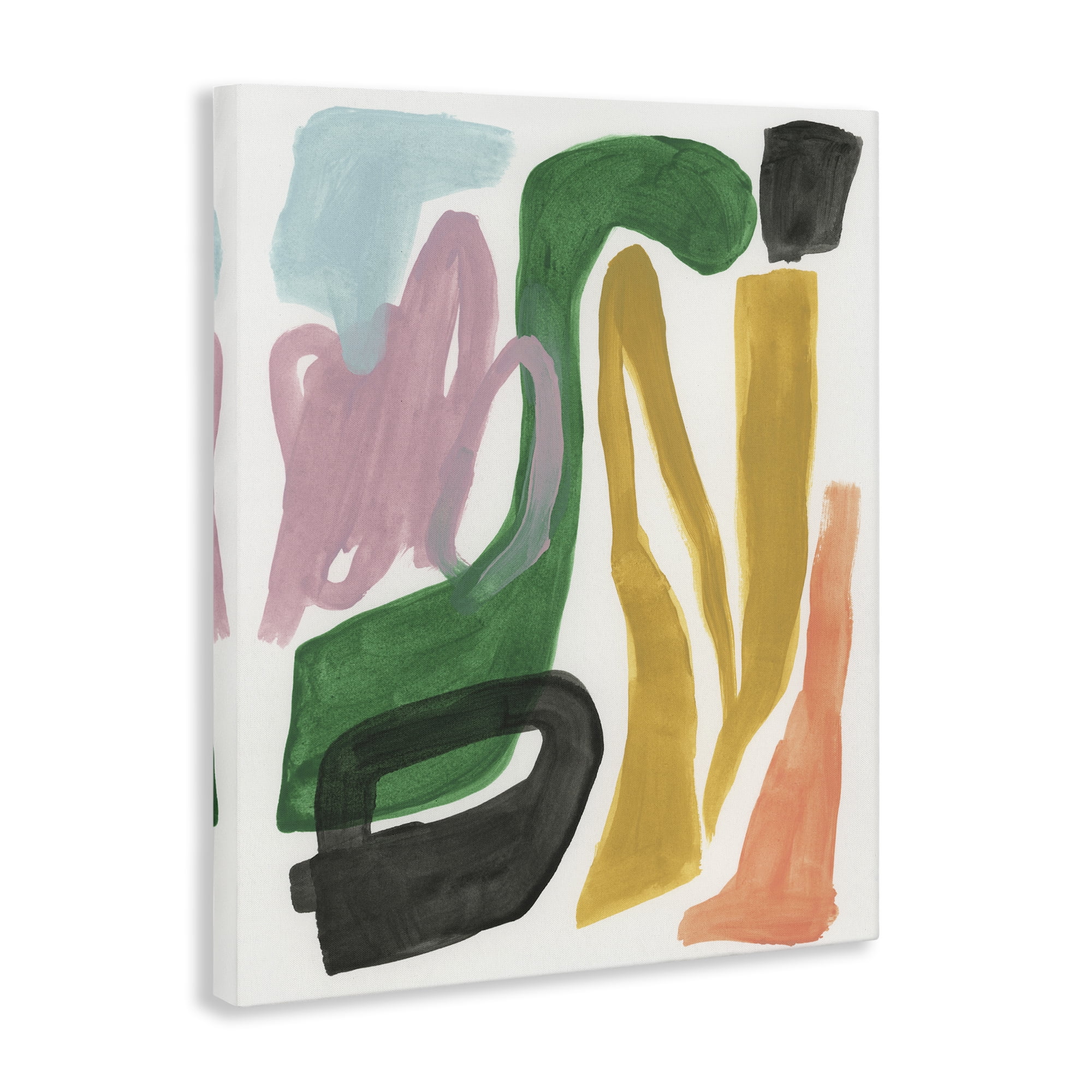 Stupell Industries Bright Contemporary Shapes Abstract Painting Wrapped Canvas Art Print Wall Art, 16 x 20