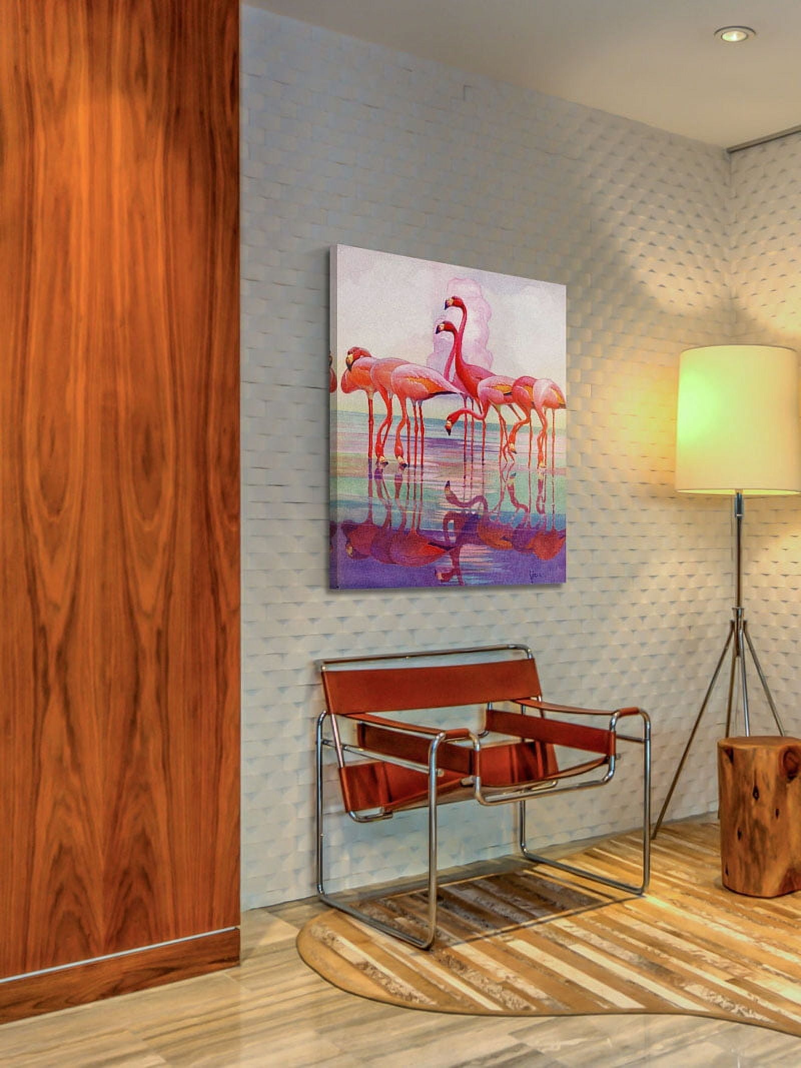 Marmont Hill Flamingos by Francis Lee Jaques Painting Print on Wrapped Canvas