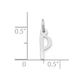 thumbnail image 2 of Auriga Fine Jewelry 10K White Gold Slanted Block P Charm for Women (L-15 mm, W-6 mm), 2 of 4