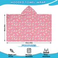 thumbnail image 2 of Pink Unicorn Moon Rainbow Pattern Hooded Bath Towel，60"x35" for Ages 3 To 12 Kids, Quick Dry Lightweight Soft Microfiber Hood Beach Towel Cover Up for Kids, 2 of 7