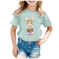 thumbnail image 4 of Shirts for Boys Girls Easter Shirt Crewneck Short Sleeve Funny Bunny Letter Print Funny Graphic Tee Kids Clothing for Girls 6-7 Years, 4 of 4