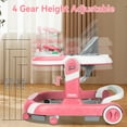 thumbnail image 3 of RICHYOUNG 5-in-1 Foldable Baby Walker with Wheels Music,Height-Adjustable Push Walker for Girl(Pink), 3 of 11