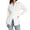 a-336White75, variant on Womens Solid Color Point Collar Long Sleeve Wrap Waist Blouse With Front Slit Tailored Fit Tunic Shirt For Office Work Casual Outings Holiday Top