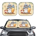 thumbnail image 2 of Xecao Hello Summer Cute Gnome for Foldable Car Sun Shades (2-Pack) offer sun protection with an easy-fold design for convenient windshield shading., 2 of 7