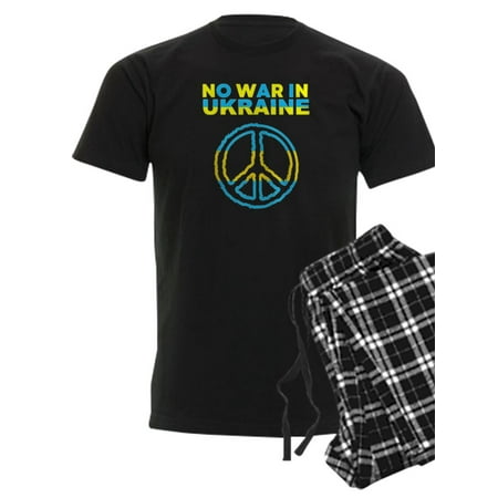 

CafePress - No War In Ukraine Support American Ukraini Pajamas - Men s Dark Pajamas