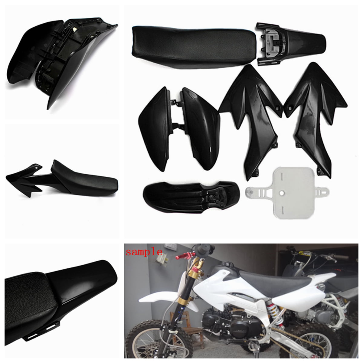 Motorcycle Motorcycle Diy Kits White Iycorish 8Pcs 50Cc 110Cc 125Cc 140Cc Plastic 4-Stroke Crf50 Pit Off-Road Bike Set Mudguard Seat