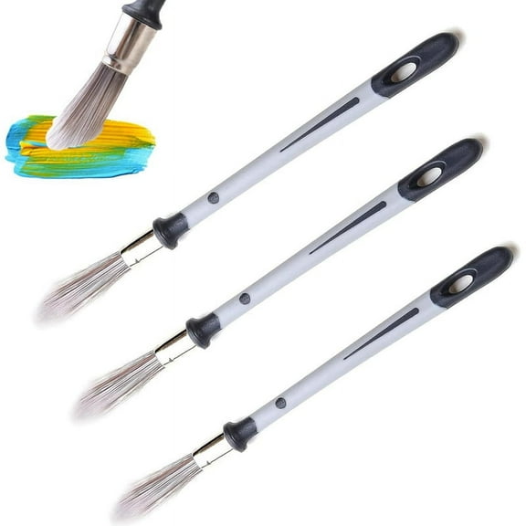 Paint Brush, 0.45 Inch, 0.6 0.75 Trim Brushes Tool, Clean Edge Painting Pens, Long Handle Brush