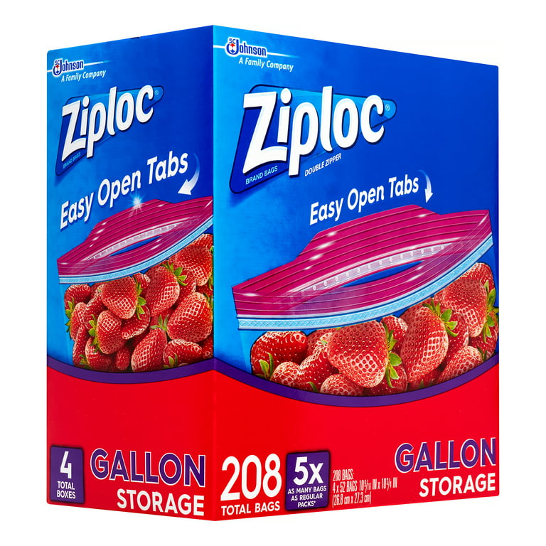Ziploc Double Zipper Gallon Storage Bags - 52-Count