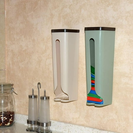 Pink Lemonade Dispenser Home Kitchen Grocery Bag Dispenser Holder Wall Mount Storage Dispenser Plastic Kitchen Organizer Container ()