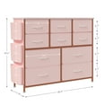 thumbnail image 2 of Coromose 10 Drawer Fabric Dresser for Bedroom, Chest of Drawers with Wood Top, Metal Frame & Side Pocket, Pink, 2 of 7