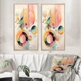 thumbnail image 1 of Designart "Minimalist Multi-Shape Art in Pastel II" Abstract Minimalism Framed Wall Art Set Of 2 - Pink Geometric Framed Canvas Set For Living Room Decor, 1 of 6