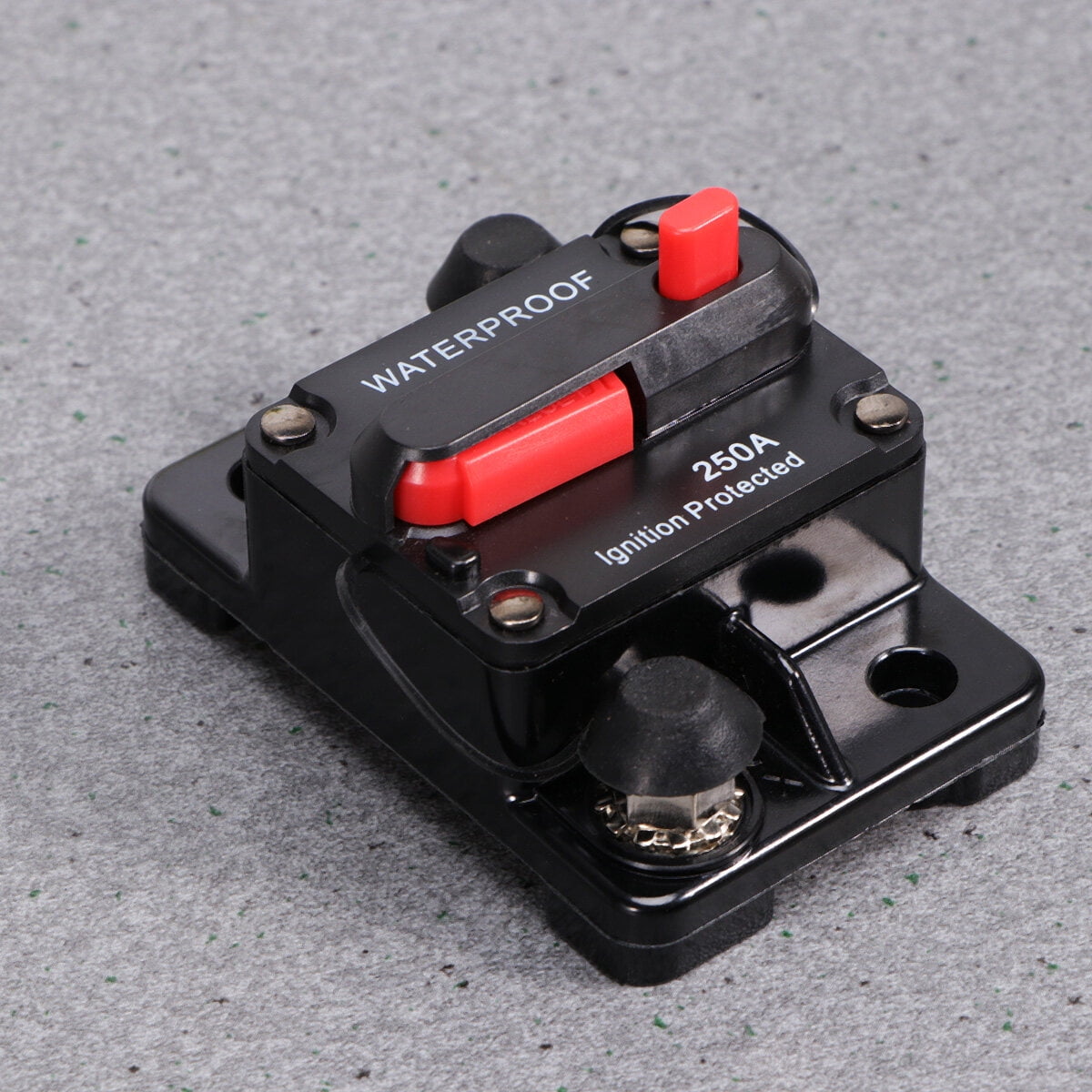 WHAMVOX 250A Waterproof High Amp Manual Reset Dual Circuit Breaker with (Black)