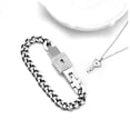 thumbnail image 6 of OATIPHO Valentine's Day Jewelry Bracelet and Necklace Set 2PCS 7.5 x 0.6in Stainless Steel, 6 of 8